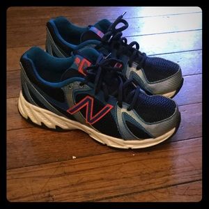 Unique royal blue and neon orange new balances